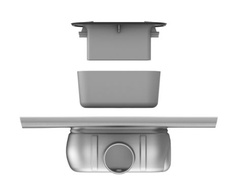 ACO SHOWERDRAIN C sprchový žľab 785 mm, do priestoru aj k stene, bočný odtok DN 50, bez roštu, nerez oceľ 9010.88.37 Obrázek - fotka