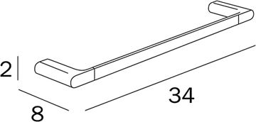 INDA MITO 2000 držiak uteráka 340 mm, chróm A2018ACR Technický nákres