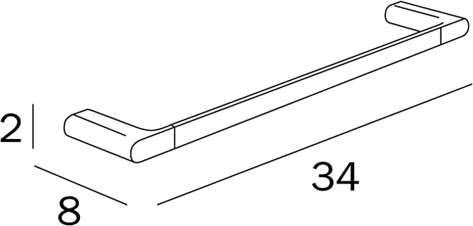 INDA MITO 2000 držiak uteráka 340 mm, chróm A2018ACR Technický nákres