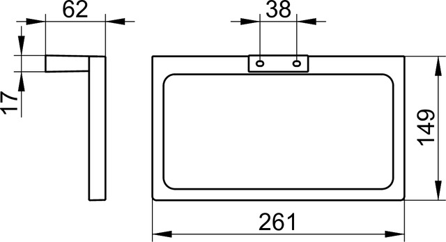KEUCO EDITION 11 držiak uteráka 261 mm, chróm 11121010000 Technický nákres