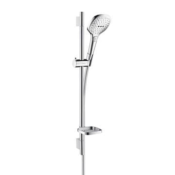 HANSGROHE RAINDANCE SELECT E sprchový set 120 3JET so sprchovou tyčou a mydelničkou, EcoSmart, biela/chróm