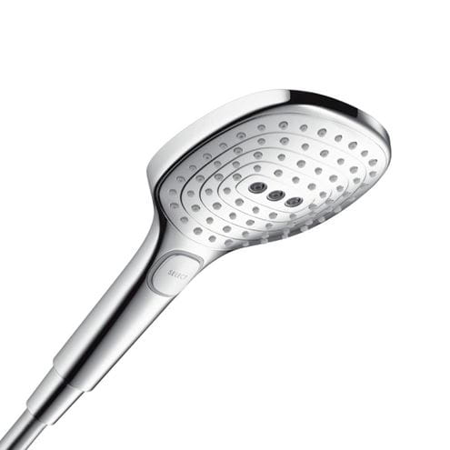 HANSGROHE RAINDANCE SELECT E sprchový set 120 3JET so sprchovou tyčou a mydelničkou, EcoSmart, biela/chróm 26622400 Obrázek - fotka