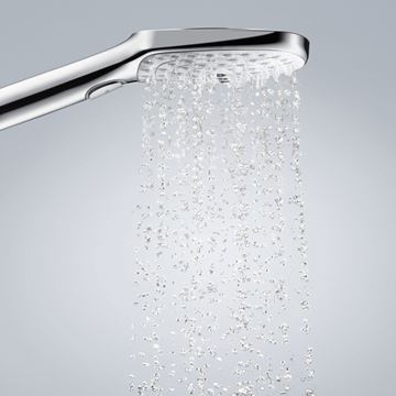 HANSGROHE RAINDANCE SELECT E sprchový set 120 3JET so sprchovou tyčou a mydelničkou, EcoSmart, biela/chróm 26622400 Obrázek - fotka