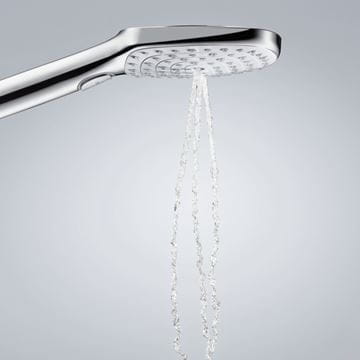 HANSGROHE RAINDANCE SELECT E sprchový set 120 3JET so sprchovou tyčou a mydelničkou, EcoSmart, biela/chróm 26622400 Obrázek - fotka