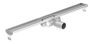 ACO SHOWERDRAIN C sprchový žľab 885 mm, do priestoru aj k stene, bočný odtok DN 50, bez roštu, nerez oceľ