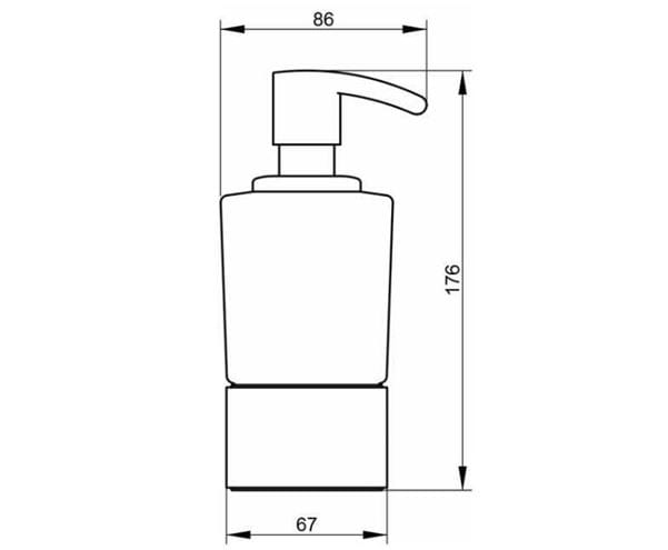 KEUCO ELEGANCE dávkovač penového mydla 220 ml, sklo, chróm 11653019001 Technický nákres
