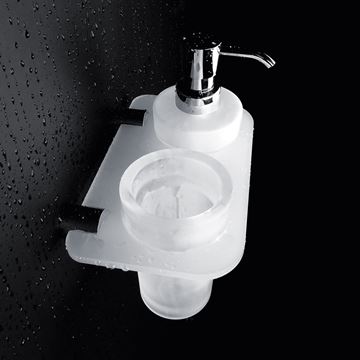 NIMCO BORMO dávkovač tekutého mydla 250 ml s pohárikom, nástenný, sklo, chróm BR X3-5831W-26 Obrázek - fotka