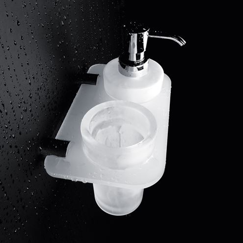 NIMCO BORMO dávkovač tekutého mydla 250 ml s pohárikom, nástenný, sklo, chróm BR X3-5831W-26 Obrázek - fotka