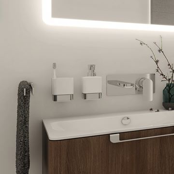 NIMCO KIBO dávkovač tekutého mydla 320 ml, nástenný, keramika, chróm/biela KI 14031K-26 Obrázek - fotka