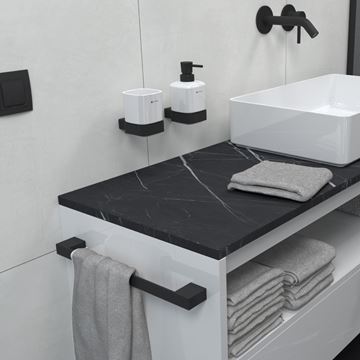 NIMCO KIBO dávkovač tekutého mydla 320 ml, nástenný, keramika, čierna/biela KI-14031K-T-90 Obrázek - fotka