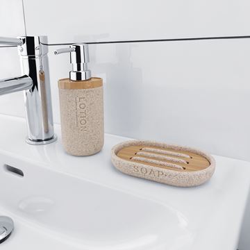 NIMCO KORA dávkovač tekutého mydla 270 ml, polyresín, pieskovo béžová/bambus KO 24031-86 Obrázek - fotka