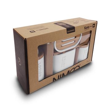 NIMCO KORA sada kúpeľňových doplnkov, biela/bambus KO 24000SET-05 Obrázek - fotka