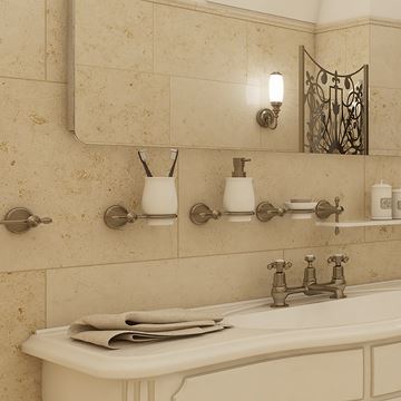 NIMCO LADA dávkovač tekutého mydla 300 ml, nástenný, keramika, staromosadz/biela LA 19031K-65 Obrázek - fotka