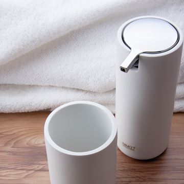 NIMCO OMI dávkovač tekutého mydla 175 ml s pohárikom, polyresín, chróm/biela OM 1605831-05 Obrázek - fotka