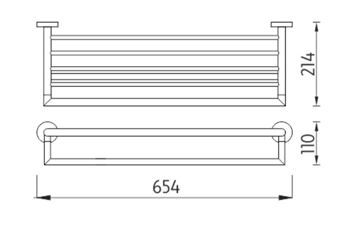 NIMCO UNIX držiak uterákov 654 mm, chróm UN 13063A-26 Technický nákres