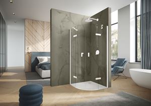CONCEPT 400 sprchový kút 90x90 cm, R500, krídlové dvere, matná biela/sklo číre