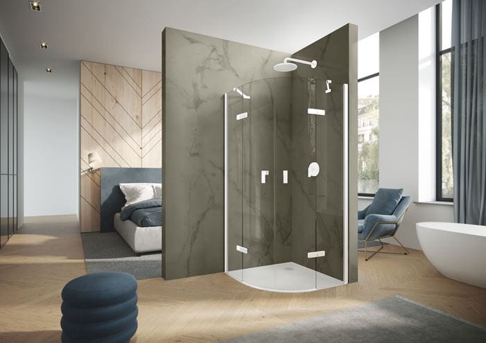 CONCEPT 400 sprchový kút 100x100 cm, R500, krídlové dvere, matná biela/sklo číre CA0703.182.322 Obrázek - Hlavní obrázek