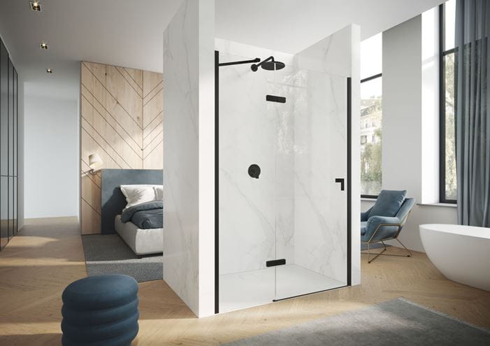 CONCEPT 400 sprchové dvere 90x197 cm, krídlové, ľavé, matná čierna/číre sklo CA0003.123.322 Obrázek - Hlavní obrázek