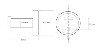 BEMETA OMEGA háčik na uterák, chróm 104106062 Technický nákres