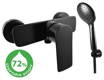 RAV SLEZÁK VERONA ECO sprchový set s batériou, ručná sprcha, hadica, držiak, matná čierna VER481C Obrázek - fotka