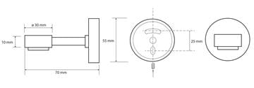 BEMETA OMEGA magnetická mydlovnička, nástenná, chróm 104108202 Technický nákres