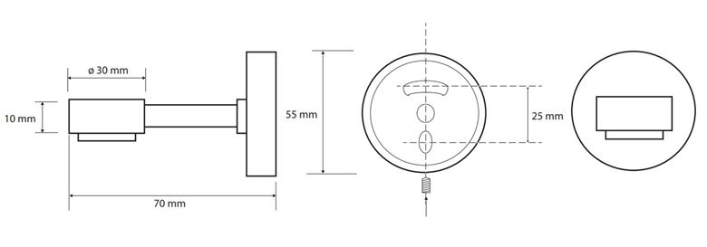 BEMETA OMEGA magnetická mydlovnička, nástenná, chróm 104108202 Technický nákres