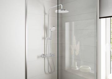HANSGROHE VERNIS BLEND SHOWERPIPE 200 sprchový set s termostatickou batériou, horná sprcha, ručná sprcha s 2 prúdmi, tyč, hadica, chróm 26276000 Obrázek - fotka