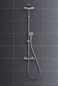 HANSGROHE VERNIS BLEND SHOWERPIPE 200 sprchový set s termostatickou batériou, horná sprcha, ručná sprcha s 2 prúdmi, tyč, hadica, chróm 26276000 Obrázek - fotka