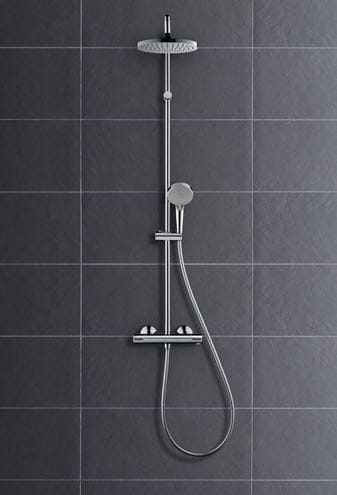 HANSGROHE VERNIS BLEND SHOWERPIPE 200 sprchový set s termostatickou batériou, horná sprcha, ručná sprcha s 2 prúdmi, tyč, hadica, chróm 26276000 Obrázek - fotka