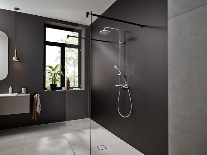 HANSGROHE VERNIS BLEND SHOWERPIPE 200 sprchový set s termostatickou batériou, horná sprcha, ručná sprcha s 2 prúdmi, tyč, hadica, chróm 26276000 Obrázek - fotka