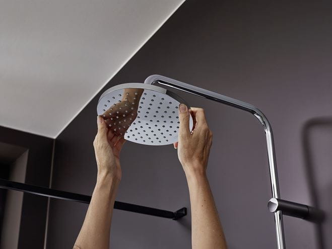 HANSGROHE VERNIS BLEND SHOWERPIPE 200 sprchový set s termostatickou batériou, horná sprcha, ručná sprcha s 2 prúdmi, tyč, hadica, chróm 26276000 Obrázek - fotka