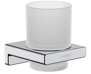 HANSGROHE ADDSTORIS držiak kefiek s pohárikom, nástenný, sklo, chróm
