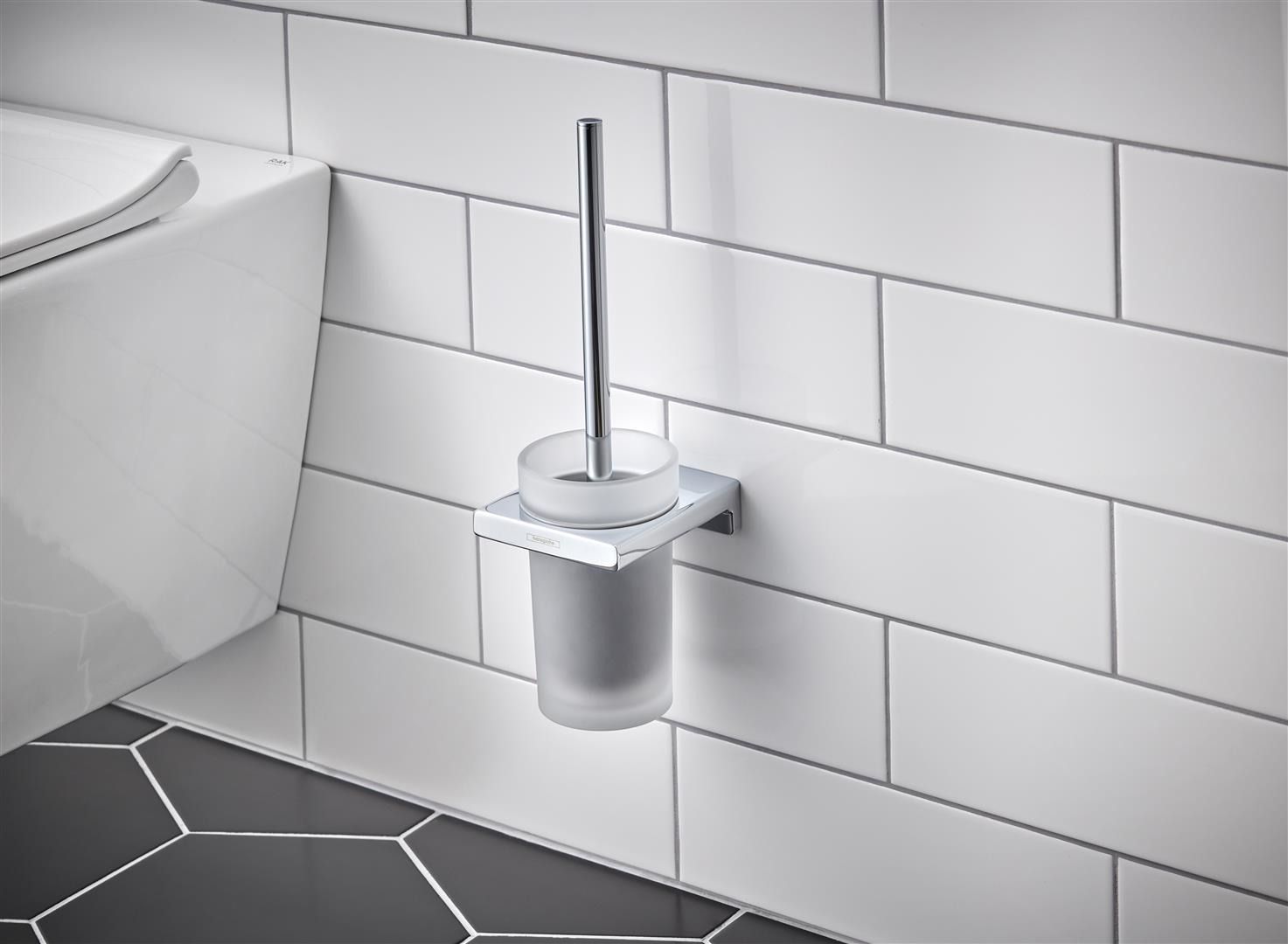 HANSGROHE ADDSTORIS WC kefa, nástenná, sklo, chróm 41752000 Obrázek - fotka