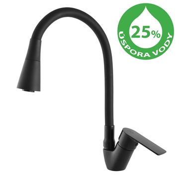 RAV SLEZÁK VERONA ECO drezová batéria, s flexi ramienkom a spŕškou, matná čierna VER406C Obrázek - fotka