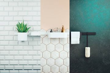 HANSGROHE WALLSTORIS sprchový set s termostatickou batériou, ručná sprcha s 3 prúdmi, nástenná tyč, hadica, držiak, polica, háčiky, EcoSmart, matná čierna 24250670 Obrázek - fotka
