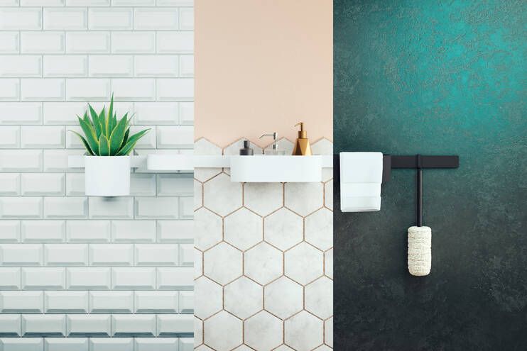 HANSGROHE WALLSTORIS sprchový set s termostatickou batériou, ručná sprcha s 3 prúdmi, nástenná tyč, hadica, držiak, polica, háčiky, EcoSmart, matná čierna 24250670 Obrázek - fotka