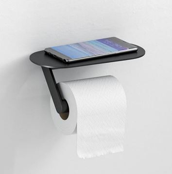HANSGROHE WALLSTORIS držiak na toaletný papier s poličkou, matná čierna 27928670 Obrázek - fotka