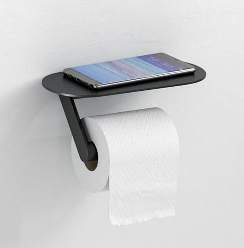 HANSGROHE WALLSTORIS držiak na toaletný papier s poličkou, matná čierna 27928670 Obrázek - fotka