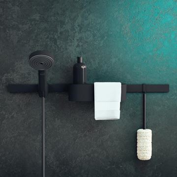 HANSGROHE WALLSTORIS nástenná lišta 700 mm, matná čierna 27904670 Obrázek - fotka