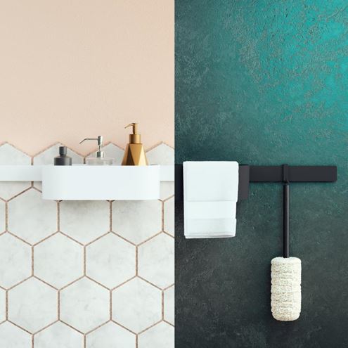 HANSGROHE WALLSTORIS nástenná lišta 500 mm, matná čierna 27902670 Obrázek - fotka