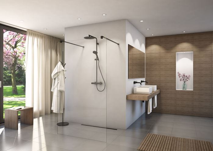 CONCEPT 200 CONFP stena walk-in 140x200 cm, čierna/číre sklo CONFP1400607 Obrázek - fotka