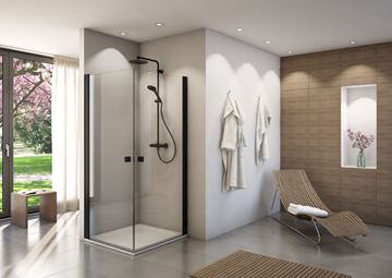 CONCEPT 200 sprchové dvere 75x200 cm, krídlové, čierna / číre sklo CON10750607 Obrázek - fotka