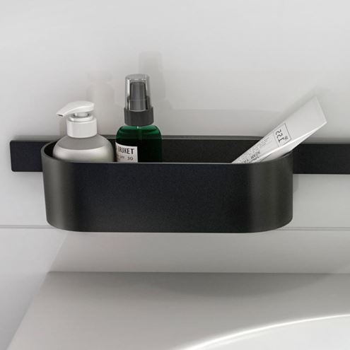 HANSGROHE WALLSTORIS polica 250 mm, na lištu, matná čierna 27912670 Obrázek - fotka