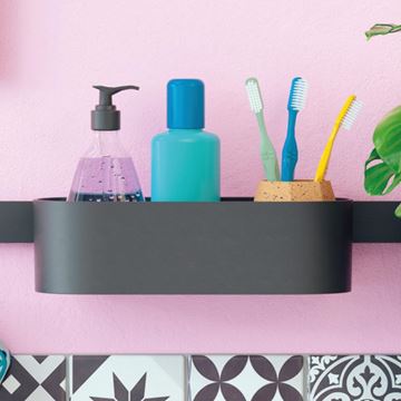 HANSGROHE WALLSTORIS polica 250 mm, na lištu, matná čierna 27912670 Obrázek - fotka