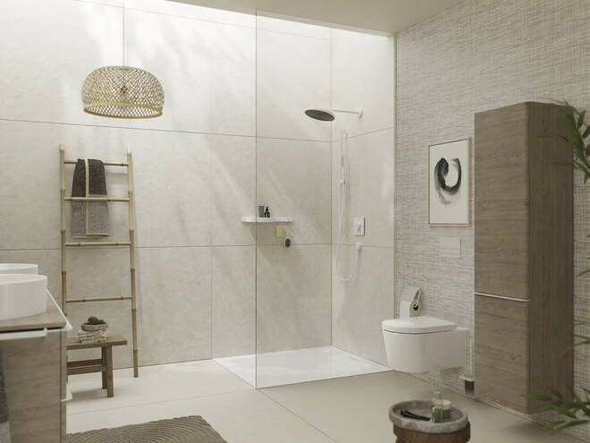 HANSGROHE WALLSTORIS polica 250 mm, na lištu, biela 27913700 Obrázek - fotka