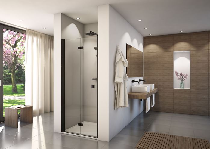 CONCEPT 200 sprchové dvere 75x200 cm, skladacie, ľavé, čierna / číre sklo CONF1G0750607 Obrázek - Hlavní obrázek