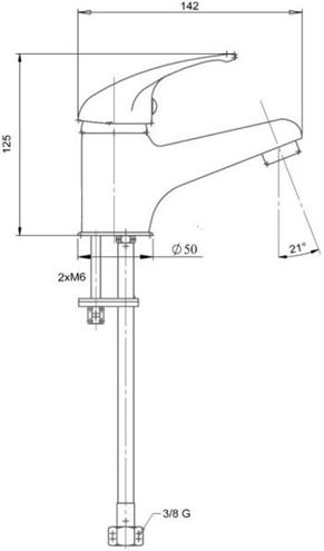 NOVASERVIS METALIA 55 umývadlová stojanková batéria, chróm 55001/1,0 Technický nákres