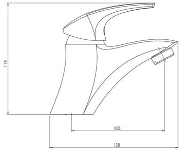 NOVASERVIS METALIA 57 umývadlová stojanková batéria, chróm 57001/1,0 Technický nákres