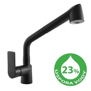RAV SLEZÁK VERONA ECO drezová batéria, s vyťahovacou sprškou, matná čierna VER411CS Obrázek - fotka