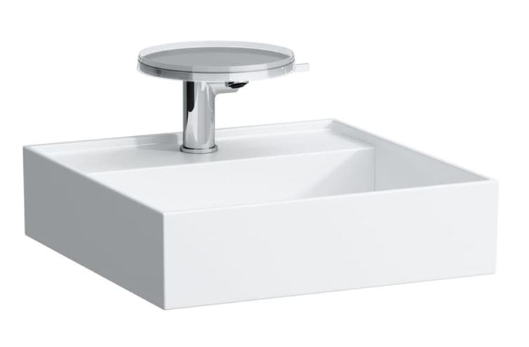 KARTELL BY LAUFEN umývadlová stojanková batéria, s odkladacou plochou, chróm, transparent H3113310041101 Obrázek - fotka